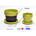 Ceramic Two Tone Decorative Plant Pots Set